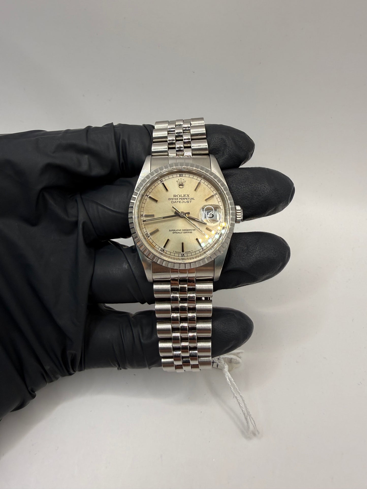 Rolex Datejust 36mm 16220 1994 Silver Baton Dial