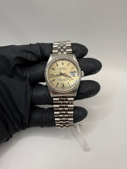 Rolex Datejust 36mm 16220 1994 Silver Baton Dial