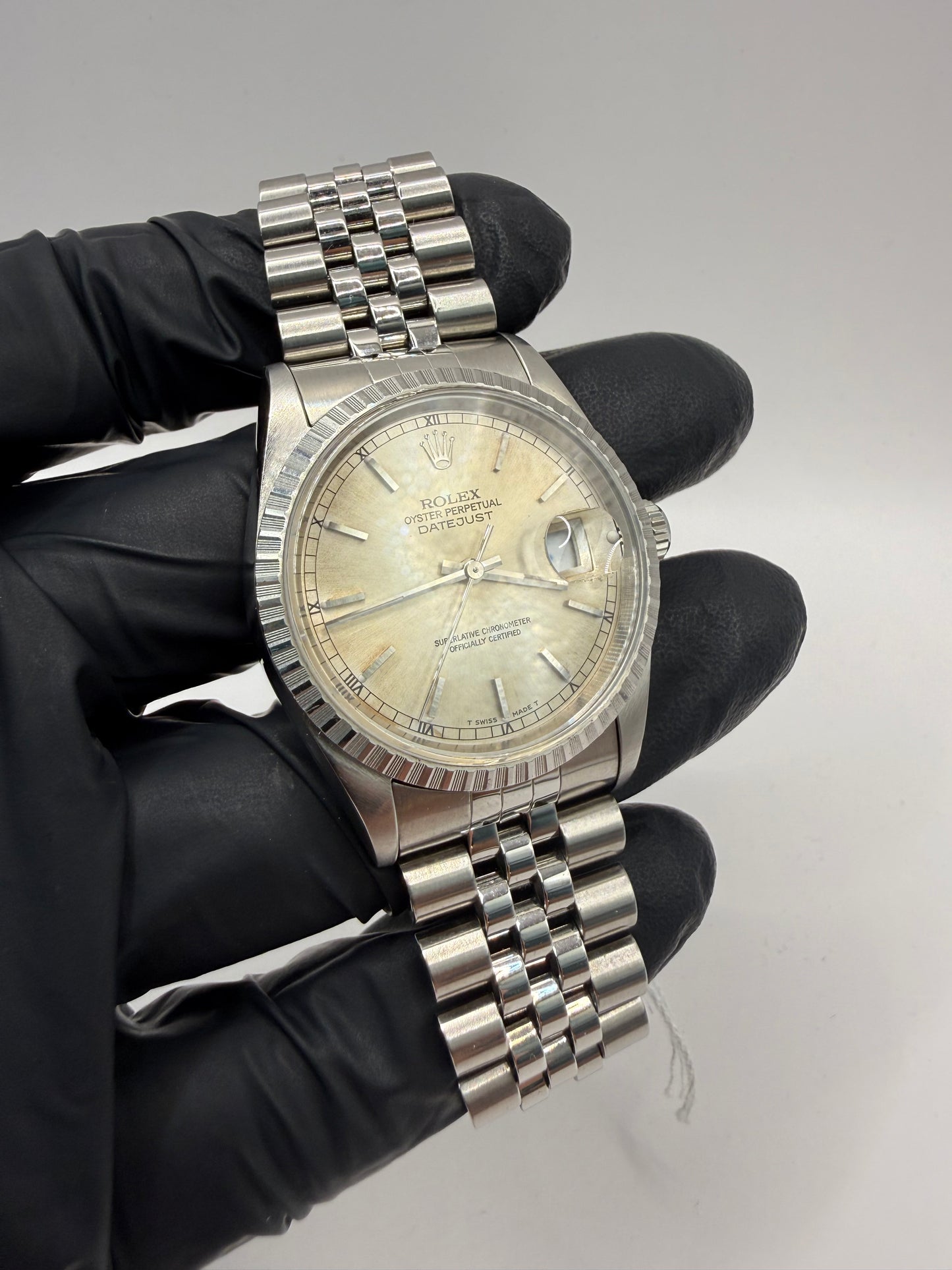 Rolex Datejust 36mm 16220 1994 Silver Baton Dial