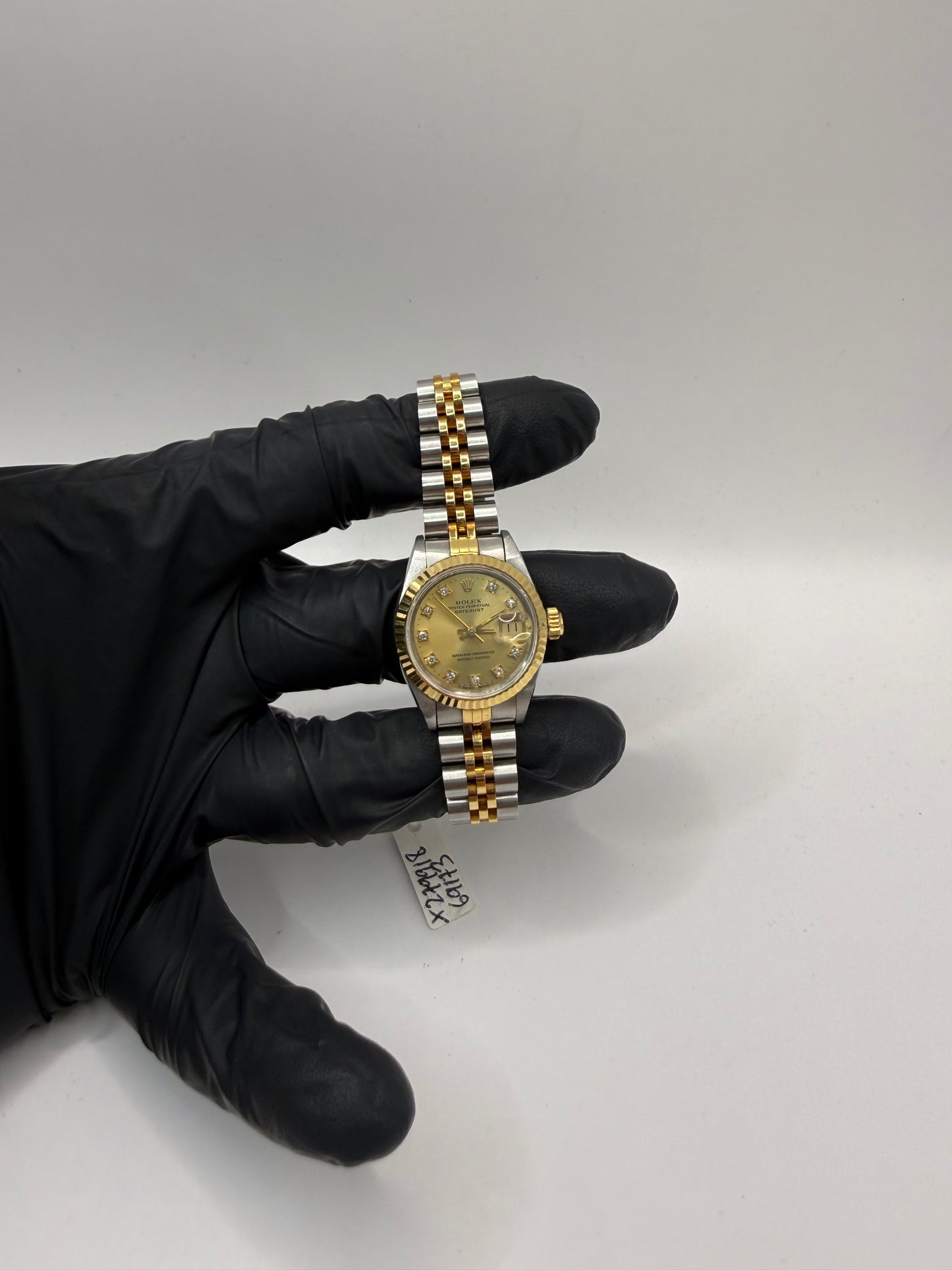 Rolex Datejust 26mm 69173 1994 Factory Champagne Gold Diamond Dot Dial