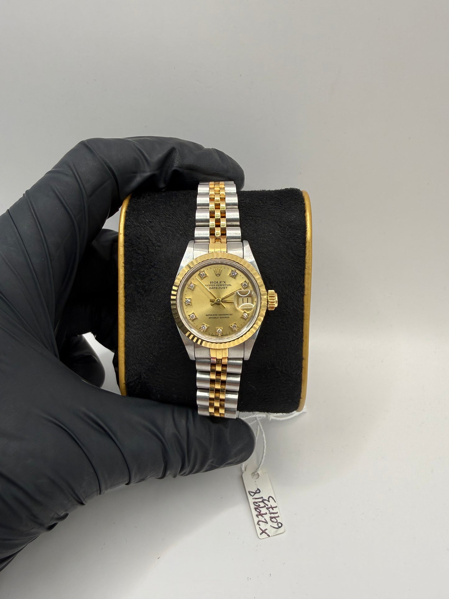 Rolex Datejust 26mm 69173 1994 Factory Champagne Gold Diamond Dot Dial
