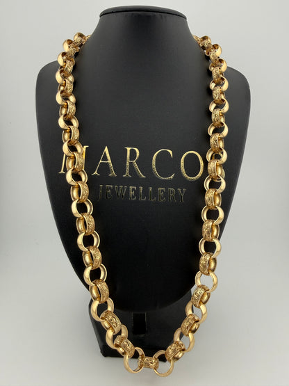9ct Gold Belcher Chain 26.25" 13.5mm 103.51g