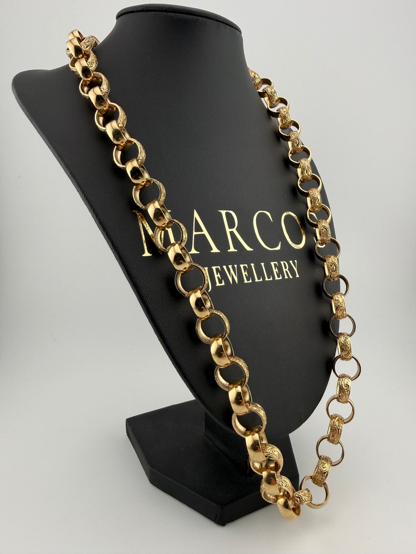 9ct Gold Belcher Chain 26.25" 13.5mm 103.51g