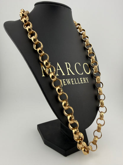 9ct Gold Belcher Chain 26.25" 13.5mm 103.51g