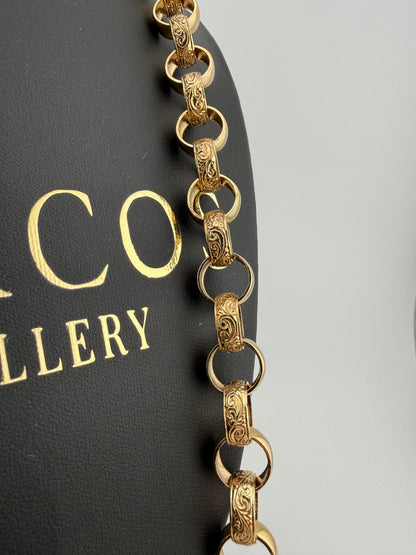 9ct Gold Belcher Chain 26.25" 13.5mm 103.51g