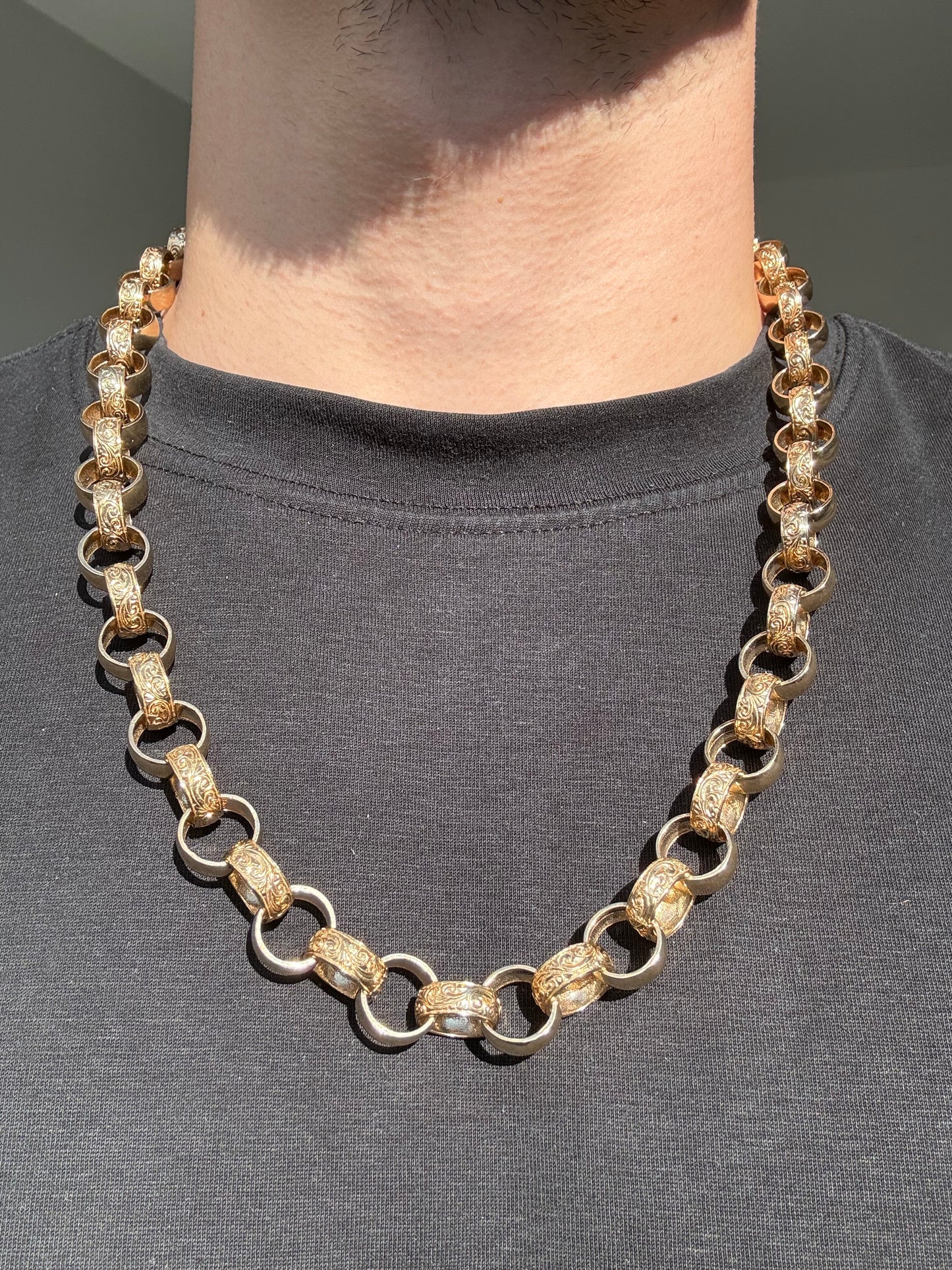9ct Gold Belcher Chain 26.25" 13.5mm 103.51g