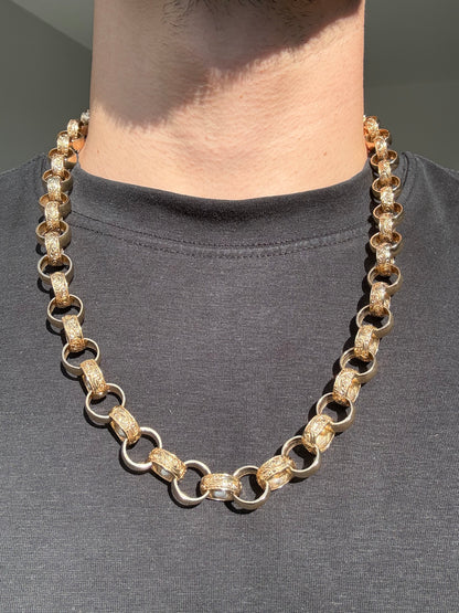 9ct Gold Belcher Chain 26.25" 13.5mm 103.51g
