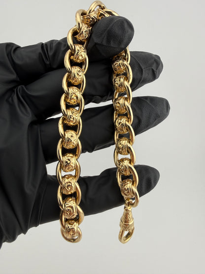 9ct Gold Roller Ball Bracelet 9.25" 11mm 61.8g