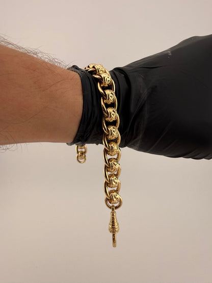 9ct Gold Roller Ball Bracelet 9.25" 11mm 61.8g