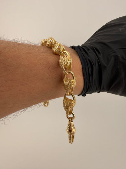9ct Gold Tulip Bracelet 8.5" 11mm 31.57g