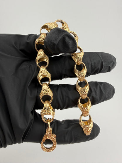 9ct Gold Acorn Bracelet 7.75" 10mm 22.38g