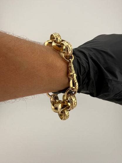 9ct Gold Belcher Bracelet 10.25" 19mm 69.8g