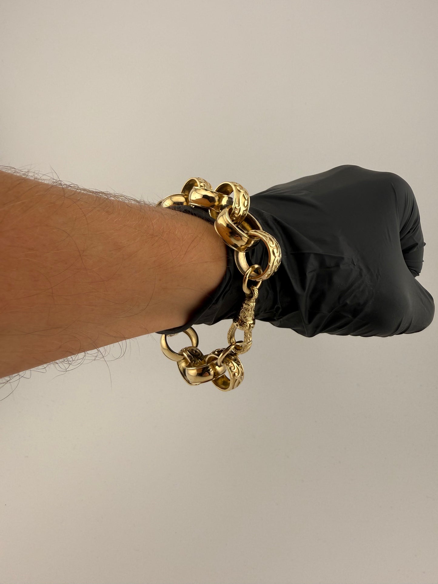 9ct Gold Belcher Bracelet 10.25" 19mm 69.8g