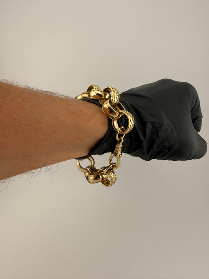 9ct Gold Belcher Bracelet 10.25" 19mm 69.8g
