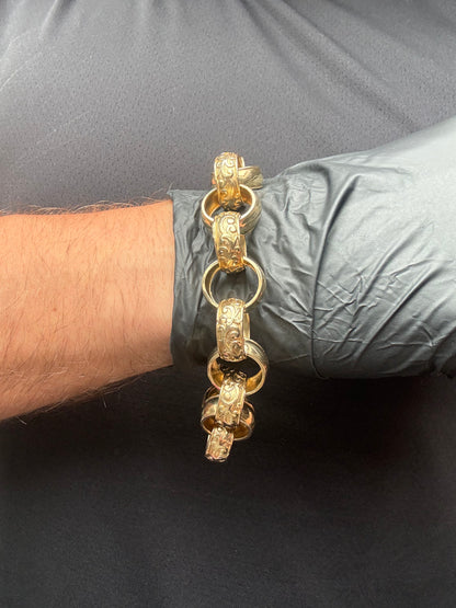 9ct Gold Belcher Bracelet 10.25" 19mm 69.8g