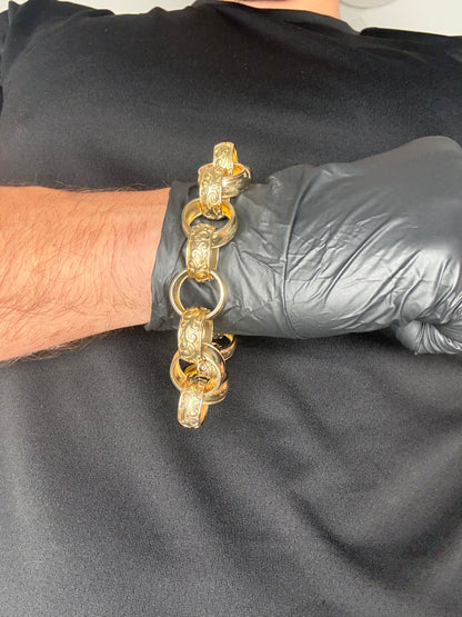 9ct Gold Belcher Bracelet 10.25" 19mm 69.8g