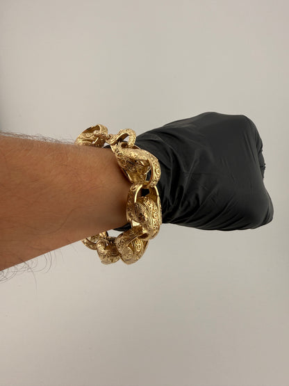 9ct Gold Tulip Bracelet 9.5" 17.5mm 74.6g