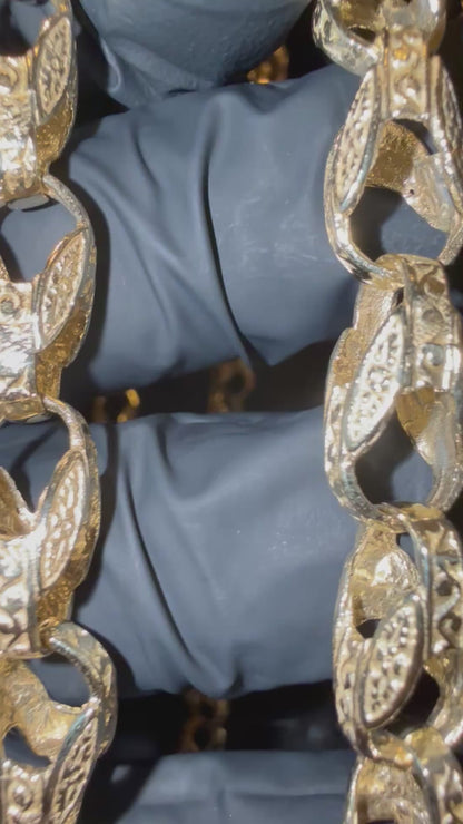 9ct Gold Tulip Bracelet 9.4" 8/9mm 22.08g