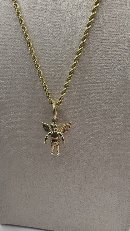 9ct Solid Gold Cherub Pendant